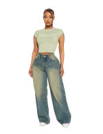 Jean délavé papillon - Non Stretch