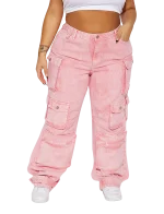 Jean cargo rose - Non Stretch