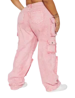 Jean cargo rose - Non Stretch