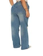 Jean bleu délavé vintage - Non Stretch