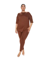 Ensemble marron tshirt et pantalon