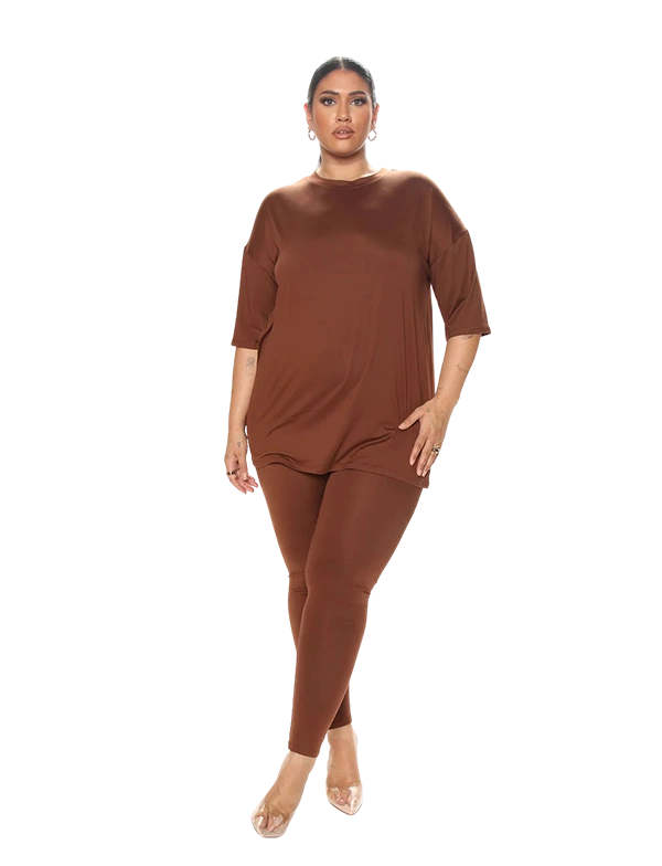 Ensemble marron tshirt et pantalon