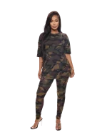 Ensemble treillis tshirt + pantalon