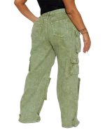 Jean cargo vert - Non Stretch