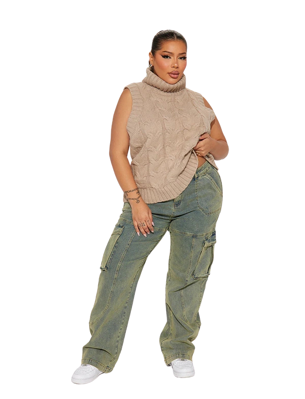 Jean cargo Medium Stretch – Délavé clair