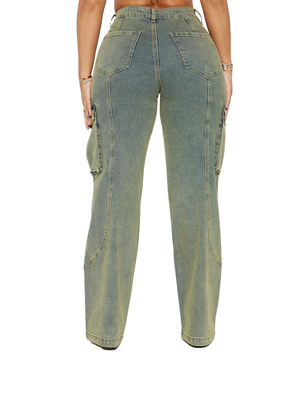 Jean cargo Medium Stretch – Délavé clair